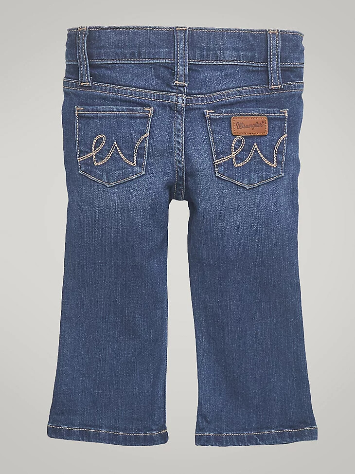 vaqueros de mezclilla estilo western con cinco bolsillos para niña