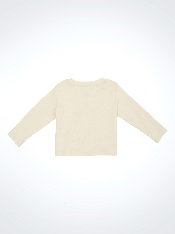 camiseta blanca de manga larga con estampado western para niña