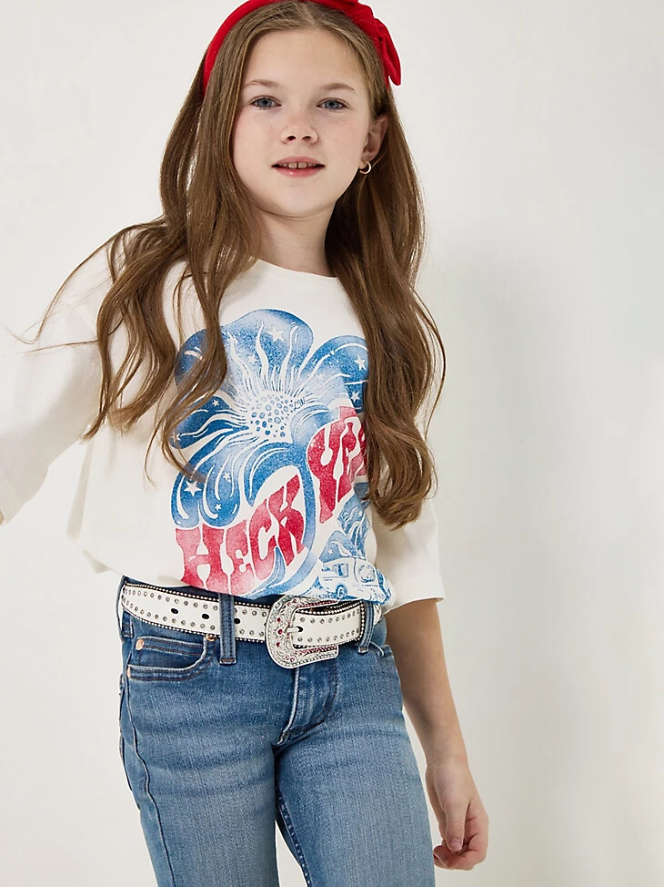 camiseta gráfica extragrande wrangler x lainey wilson para niña ¡claro que sí