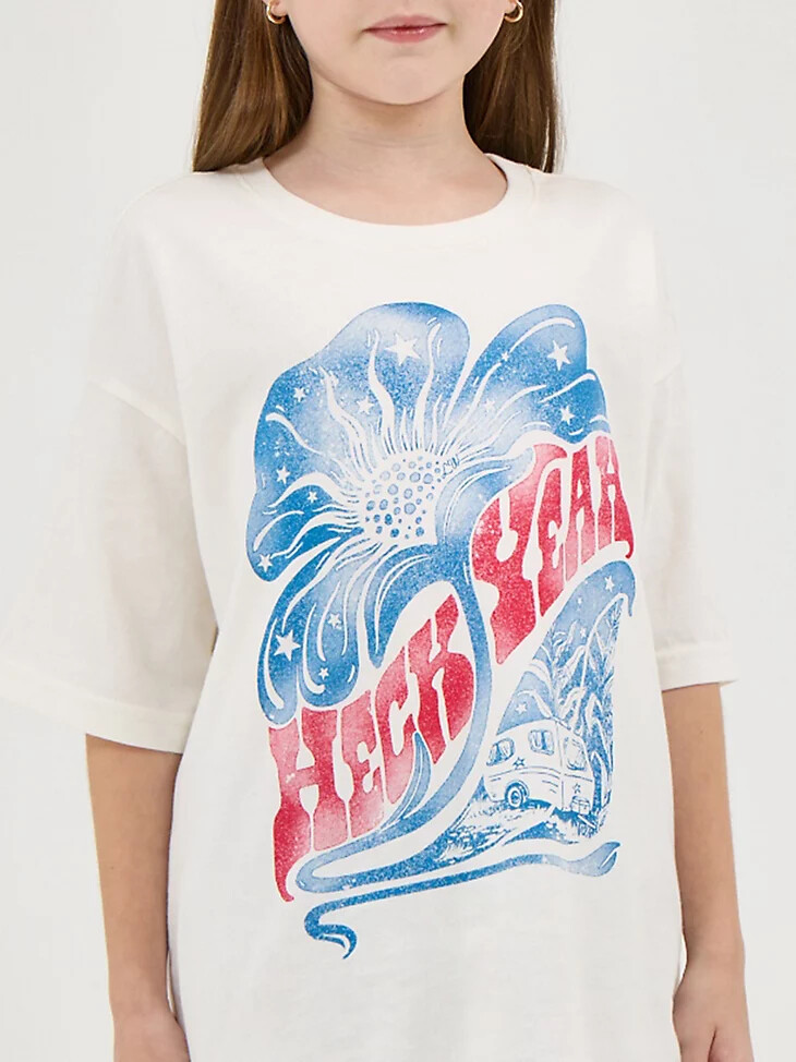 camiseta gráfica extragrande wrangler x lainey wilson para niña ¡claro que sí