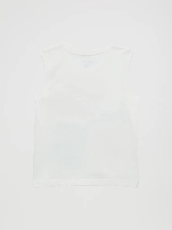 camiseta sin mangas con gráfico occidental para niña blanca