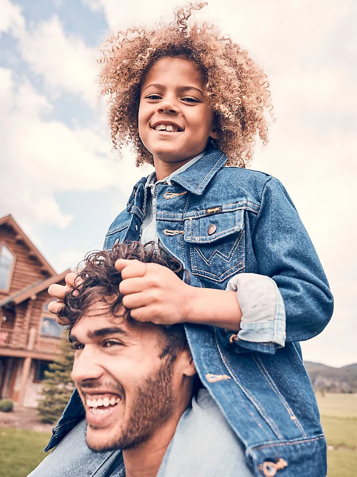 chaqueta vaquera prelavada sin forro wrangler cowboy cut para niño