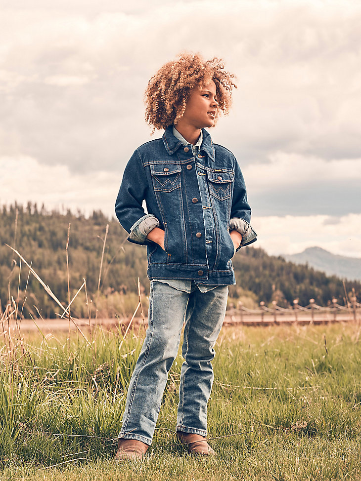 chaqueta vaquera prelavada sin forro wrangler cowboy cut para niño