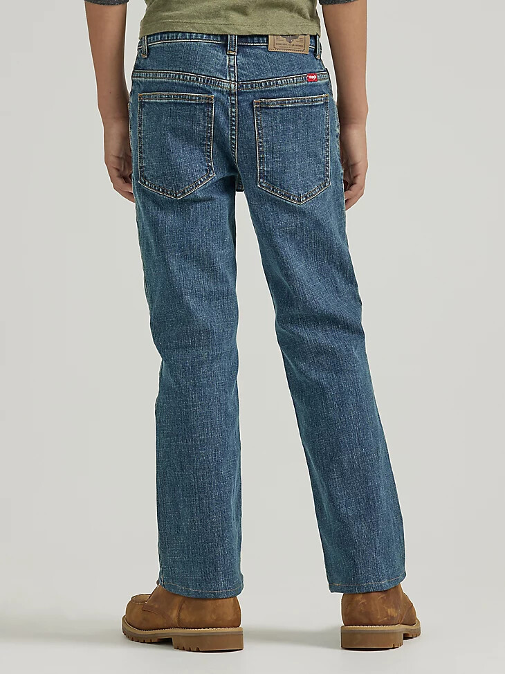 vaqueros wrangler five star classic stretch bootcut para niño 4-7 wasteland