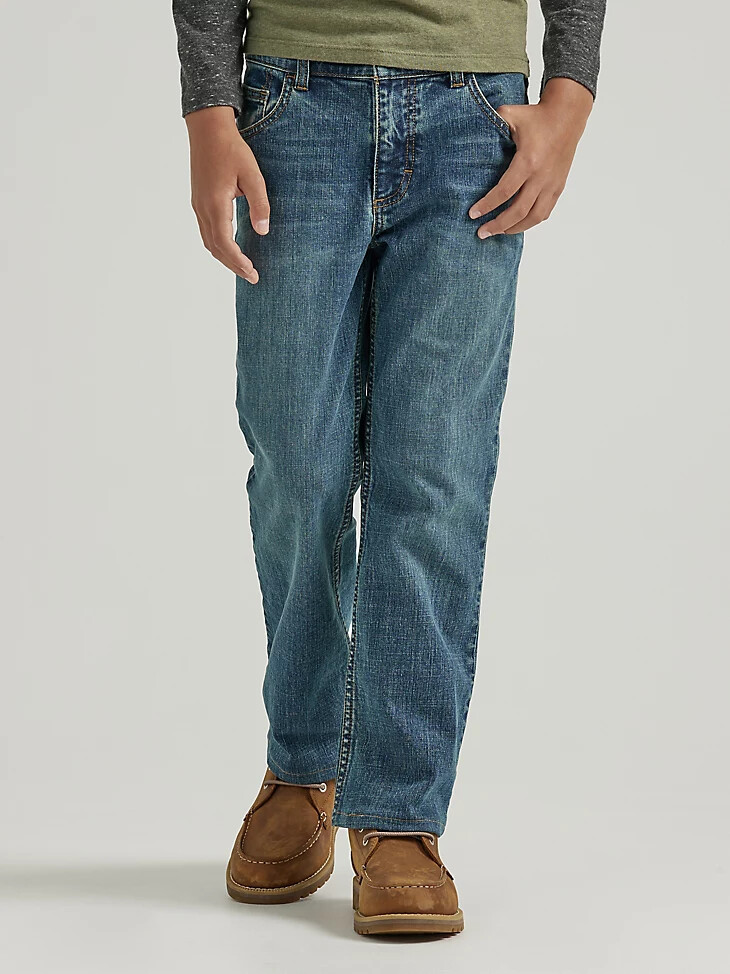 vaqueros wrangler five star classic stretch bootcut para niño husky wasteland