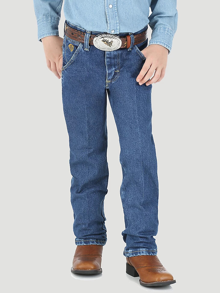 vaqueros wrangler george strait cowboy cut de corte original para niño 8-20 en denim piedra pesado
