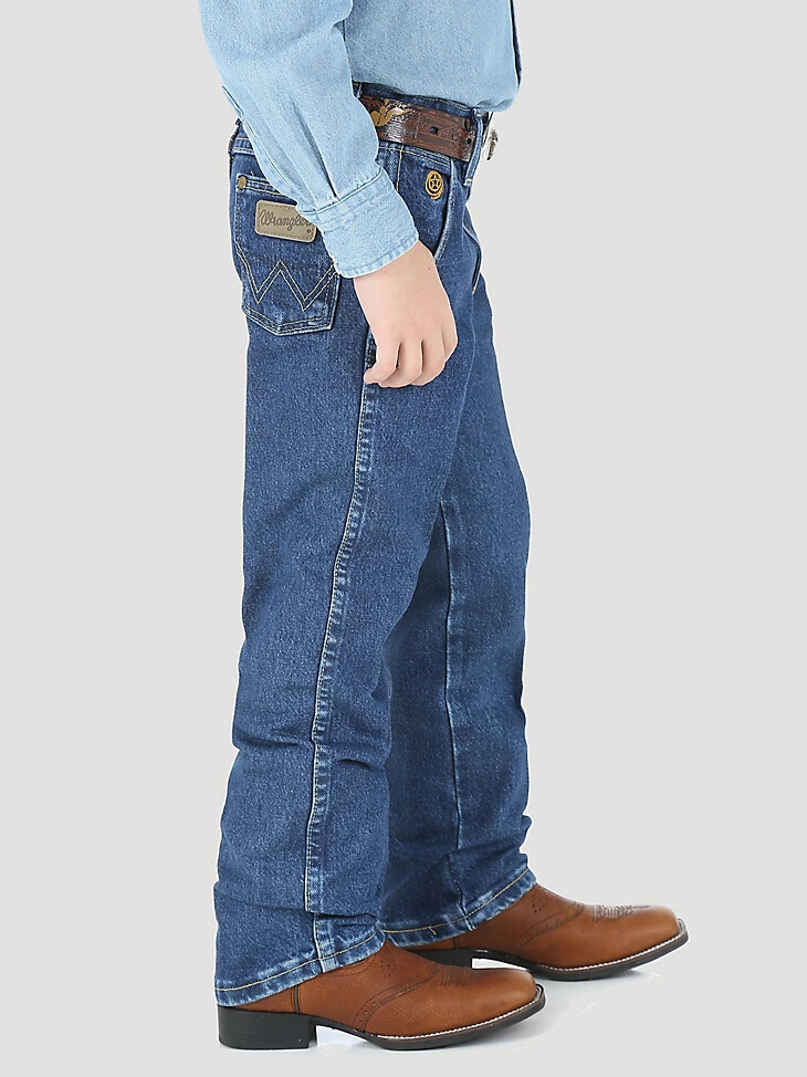 vaqueros wrangler george strait cowboy cut de corte original para niño 8-20 en denim piedra pesado
