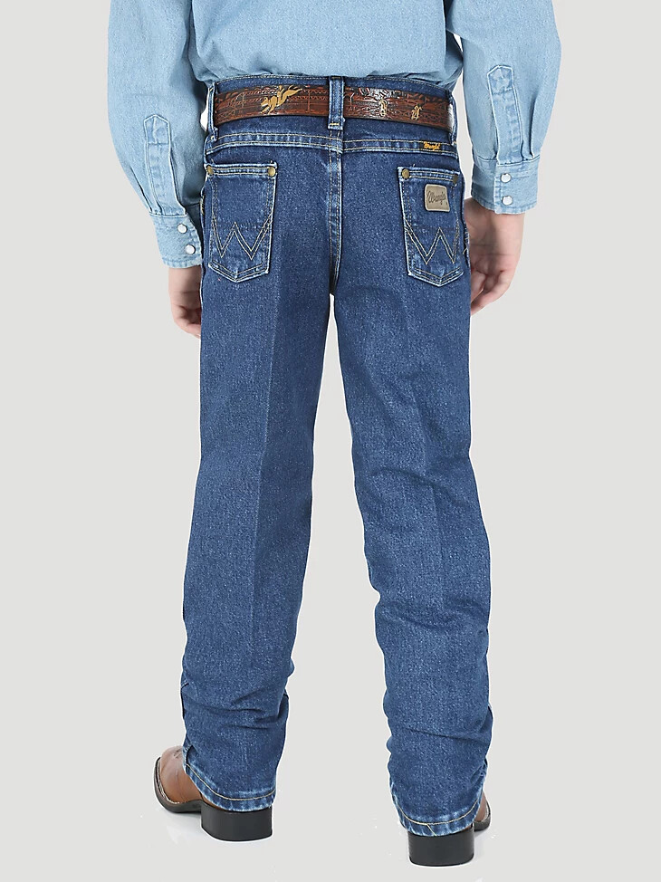 vaqueros wrangler george strait cowboy cut de corte original para niño 8-20 en denim piedra pesado