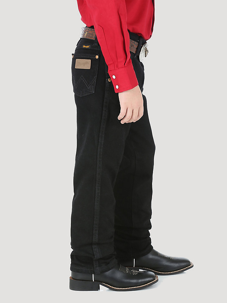 vaqueros wrangler cowboy cut original fit para niño 4-7 teñidos en negro