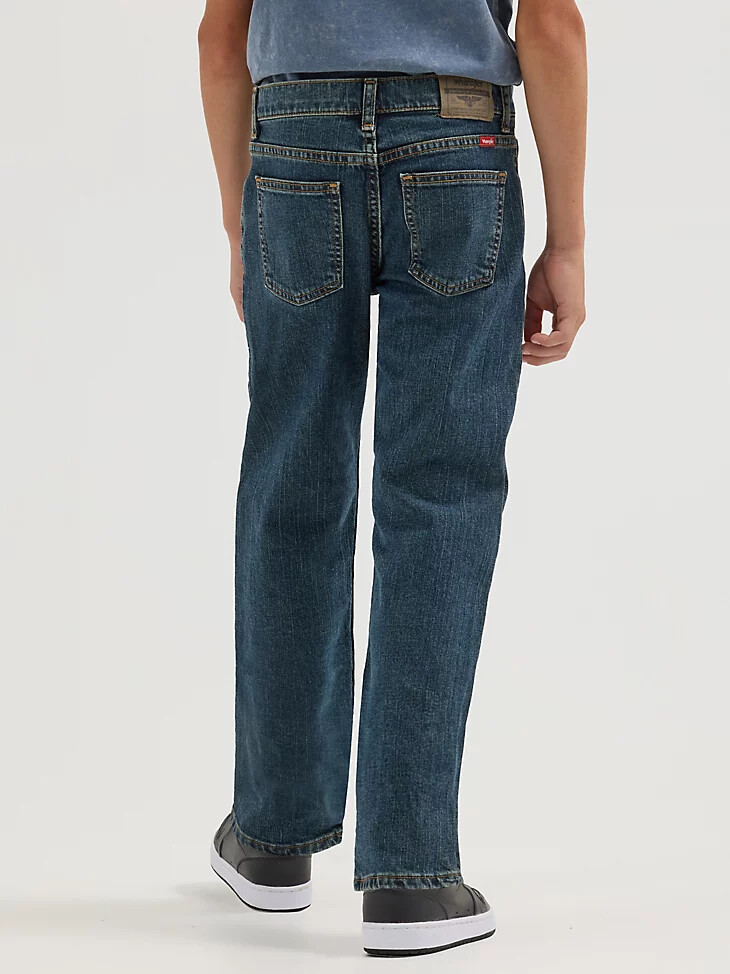 vaqueros rectos clásicos wrangler five star para niño 4-7 en tono denim sunkissed