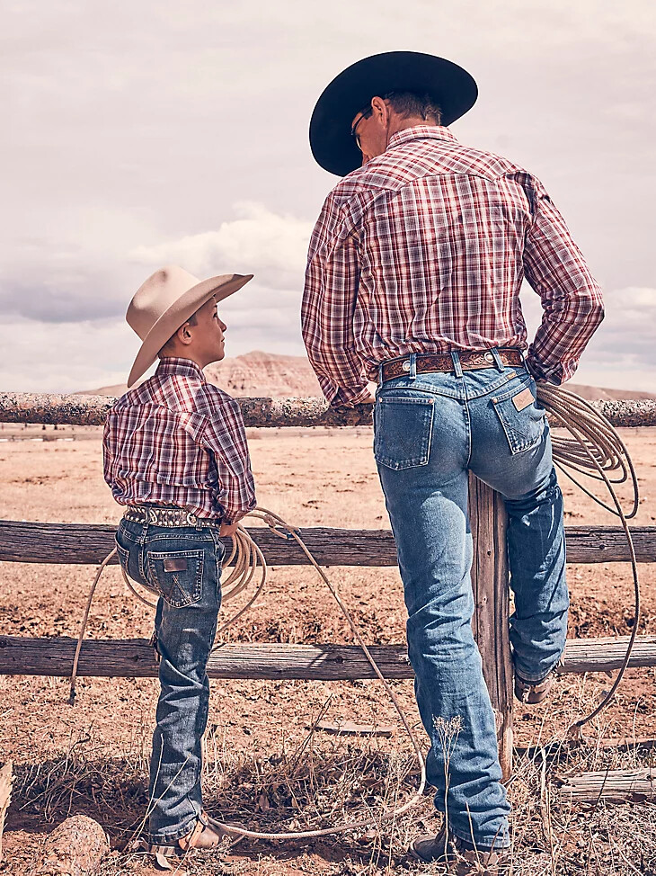 vaqueros rectos ajustados wrangler retro para niño 8-20 bozeman