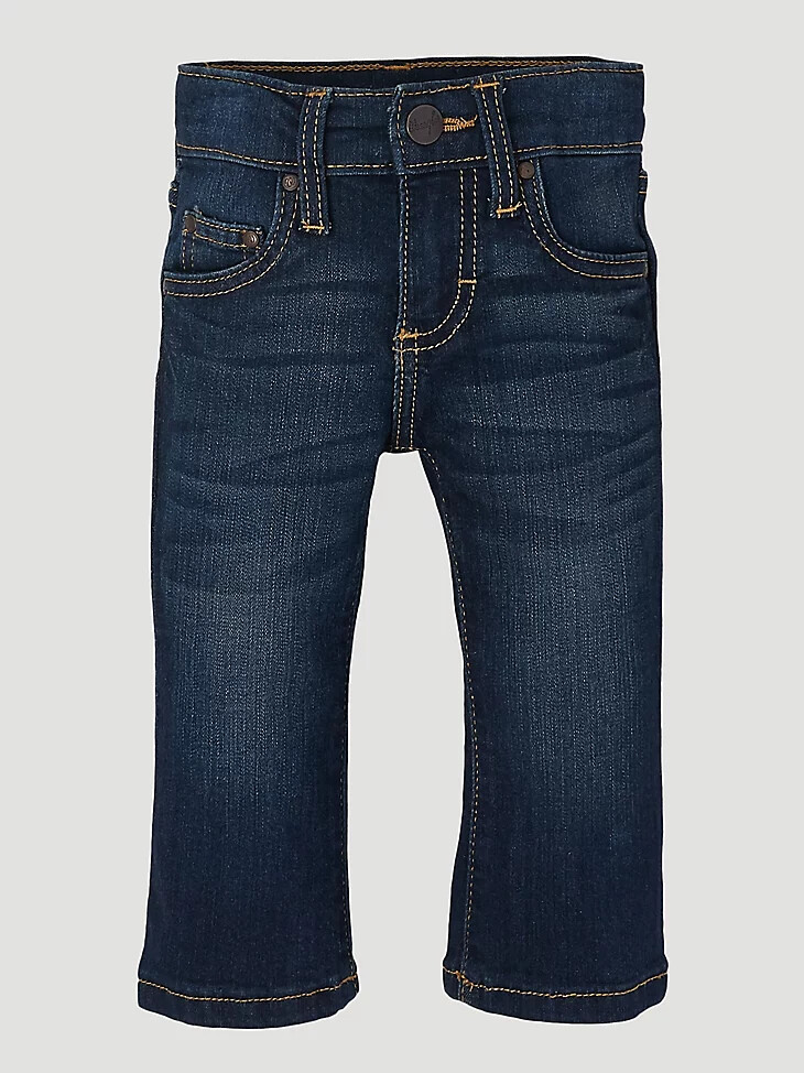 vaqueros estilo western con cintura ajustable para bebé niño color azul oscuro