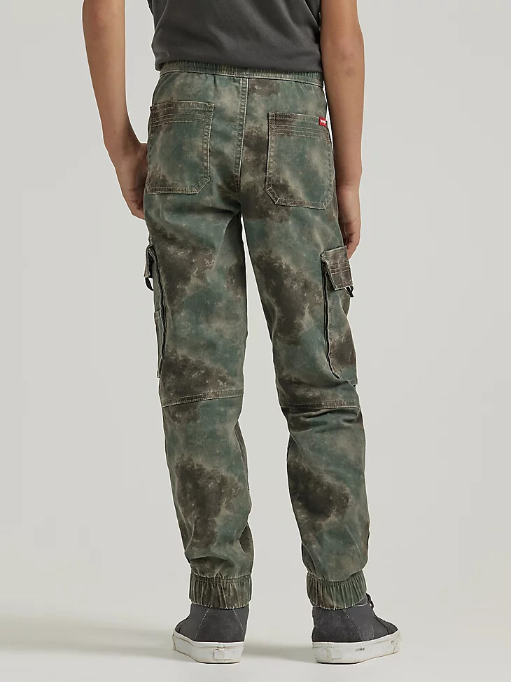 jogger cargo holgado para niño 8-16 camuflaje borroso bosque