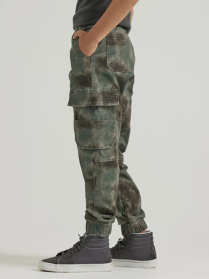 jogger cargo holgado para niño 8-16 camuflaje borroso bosque