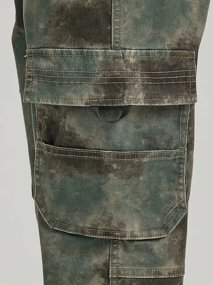 jogger cargo holgado para niño 8-16 camuflaje borroso bosque