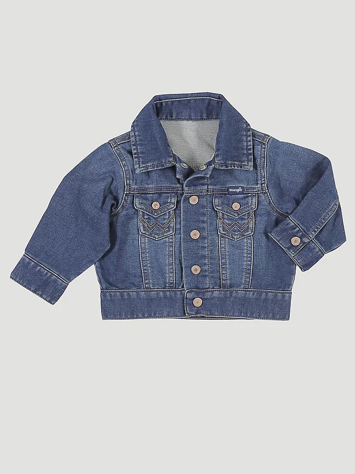 chaqueta vaquera clásica de manga larga para bebé niño azul oscuro