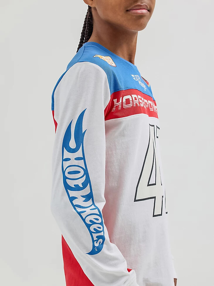 camiseta con bloques de color wrangler x hot wheels para niño multicolor