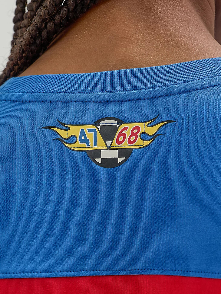 camiseta con bloques de color wrangler x hot wheels para niño multicolor