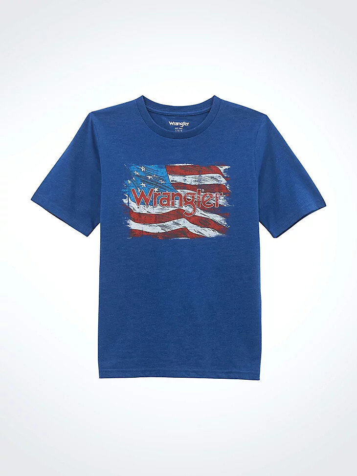 camiseta con gráfico frontal del logotipo para niño color azul real