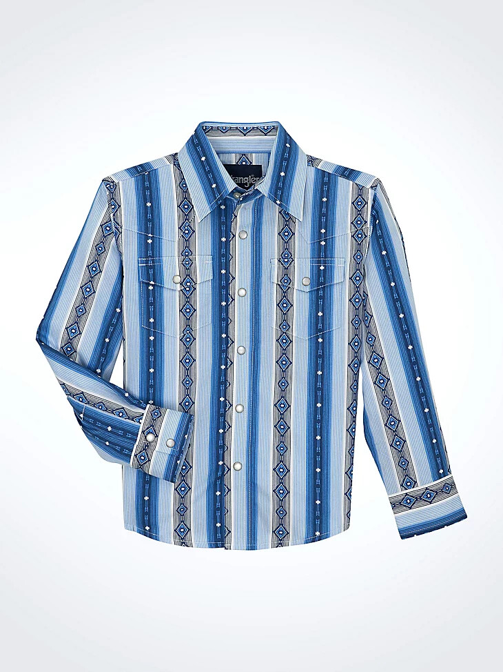 camisa vaquera de manga larga checotah para niño color azul río