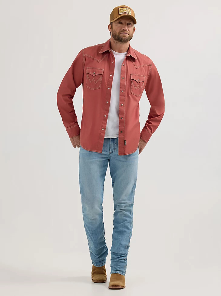 vaqueros wrangler retro de corte ajustado y pierna recta para hombre mendenhall