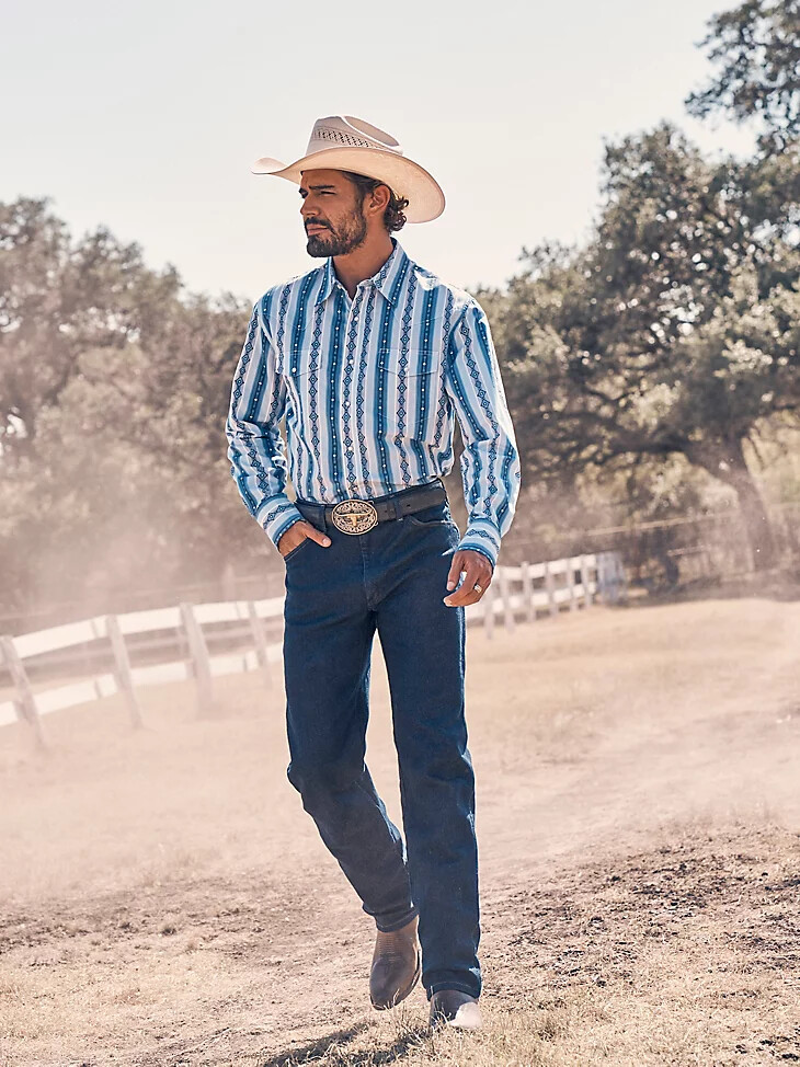 vaqueros wrangler cowboy cut original fit índigo prelavados