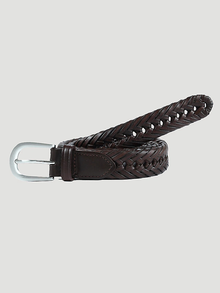 cinturón trenzado para hombre color castaño