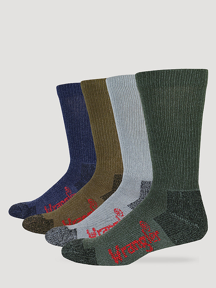 calcetines de trabajo wrangler ultra-dri para hombre paquete de 4 surtidos