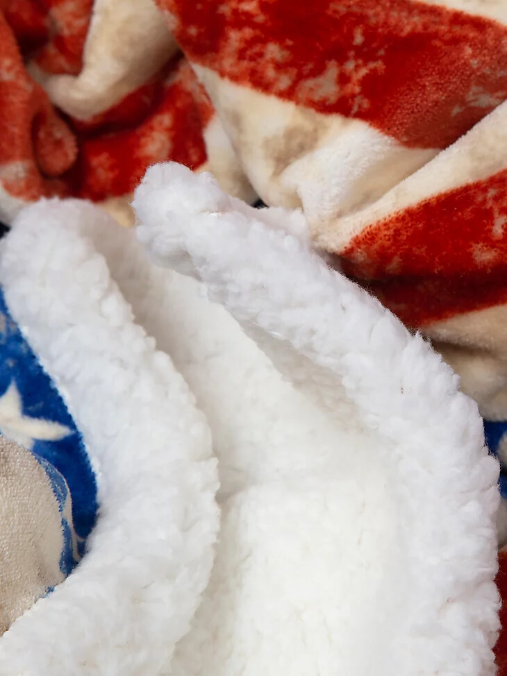 manta polar sherpa con bandera estadounidense de estrellas y rayas de wrangler multicolor