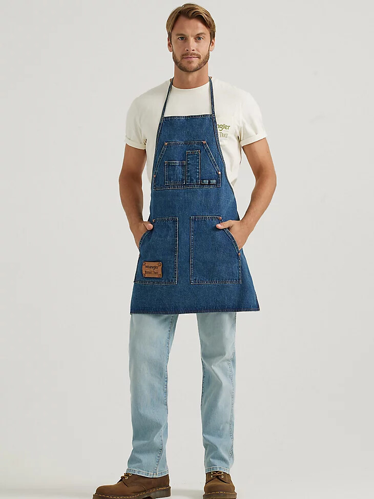 delantal de destiladores wrangler x buffalo trace color roble índigo