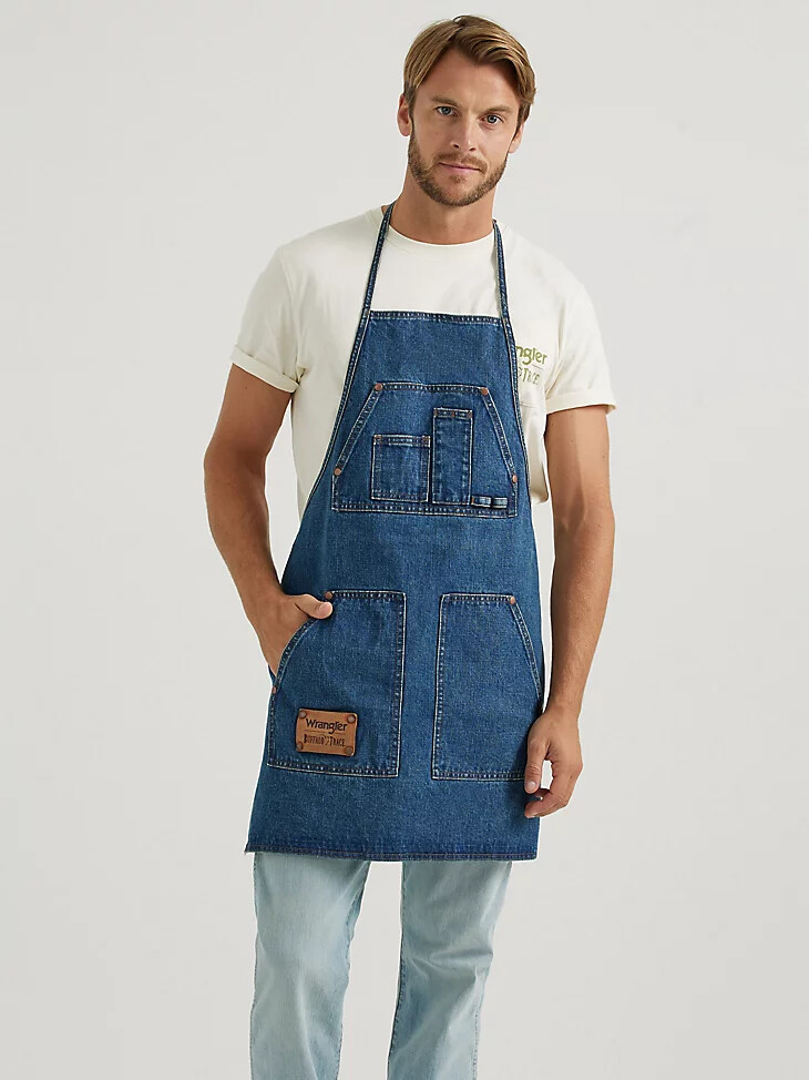 delantal de destiladores wrangler x buffalo trace color roble índigo