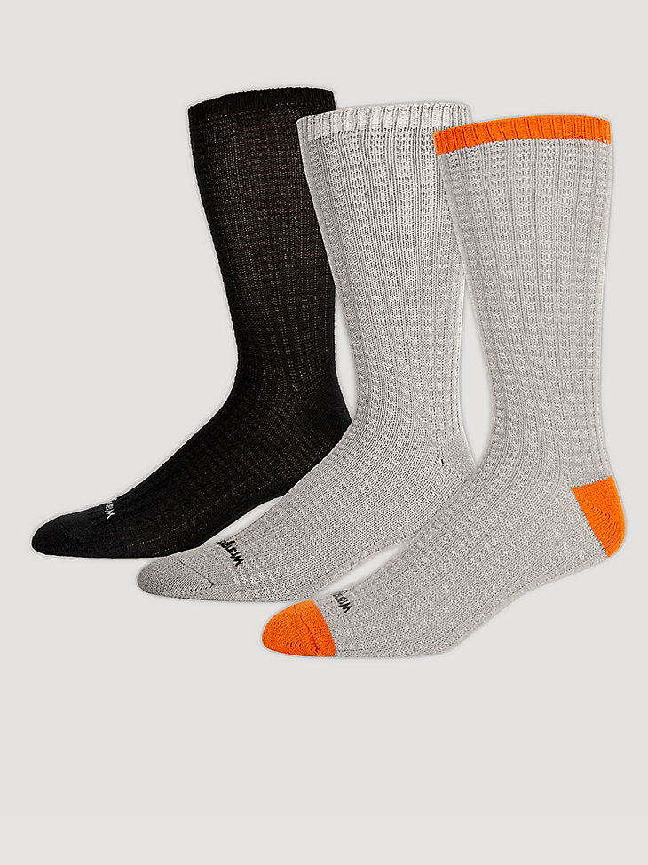 calcetines gruesos jaspeados para hombre paquete de 3 grisnaranjanegro