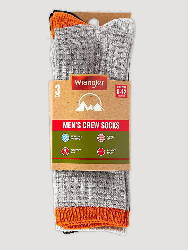 calcetines gruesos jaspeados para hombre paquete de 3 grisnaranjanegro
