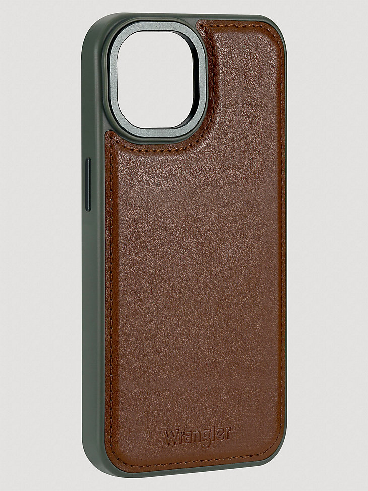 funda de cuero marrón para smartphone