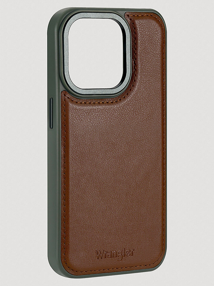 funda de cuero marrón para smartphone