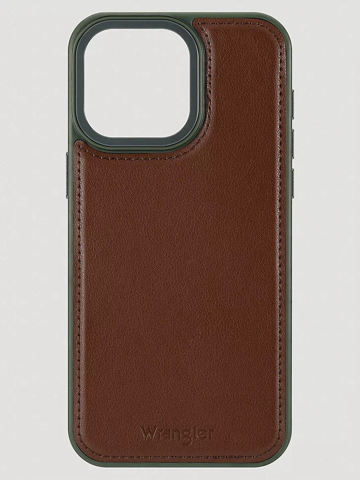 funda de cuero marrón para smartphone