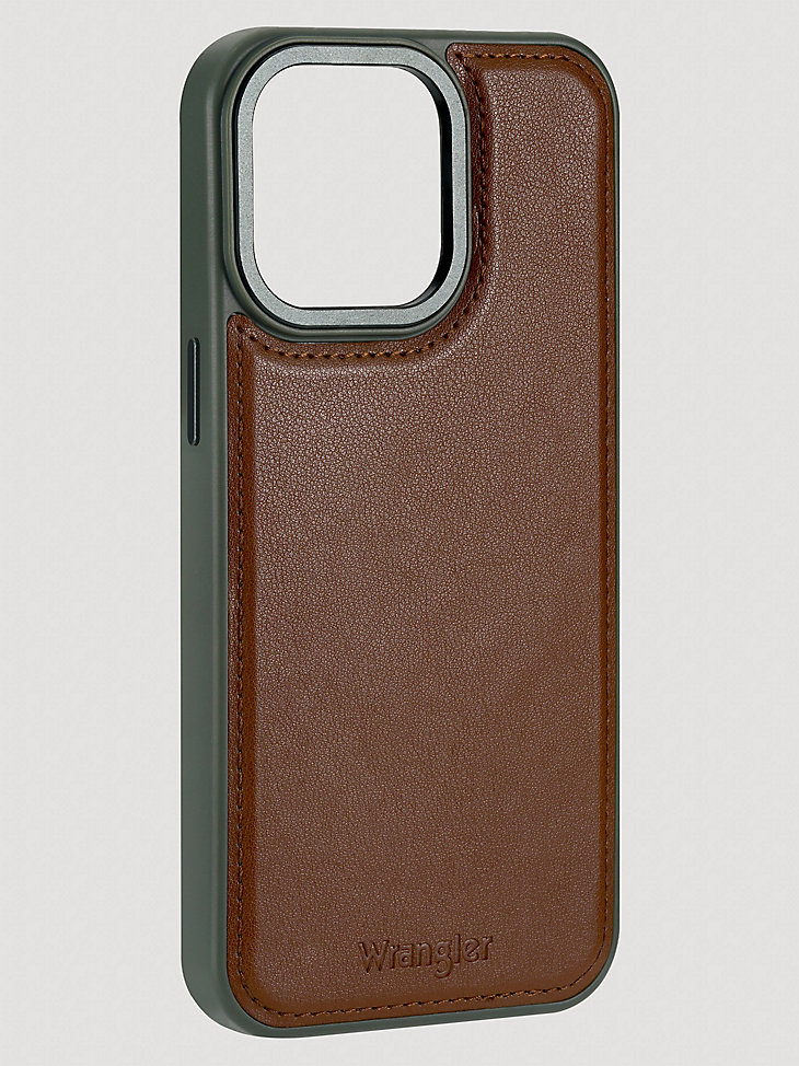 funda de cuero marrón para smartphone