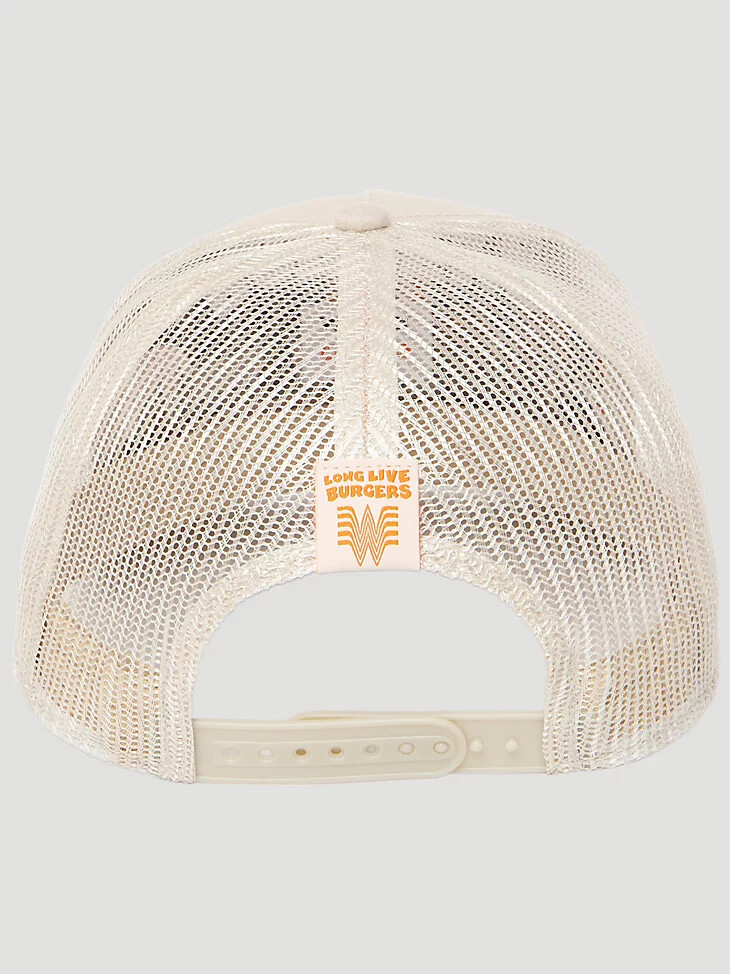 gorra de camionero heritage de wrangler x whataburger marshmallow
