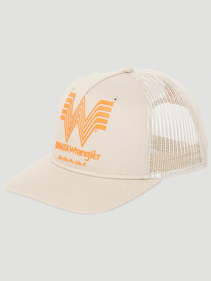 gorra de camionero heritage de wrangler x whataburger marshmallow