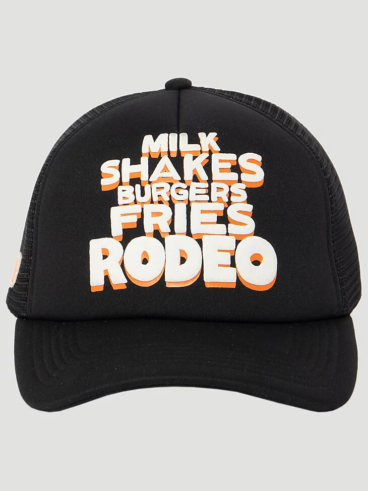 gorra de camionero negra con diseño de tortuga de wrangler x whataburger