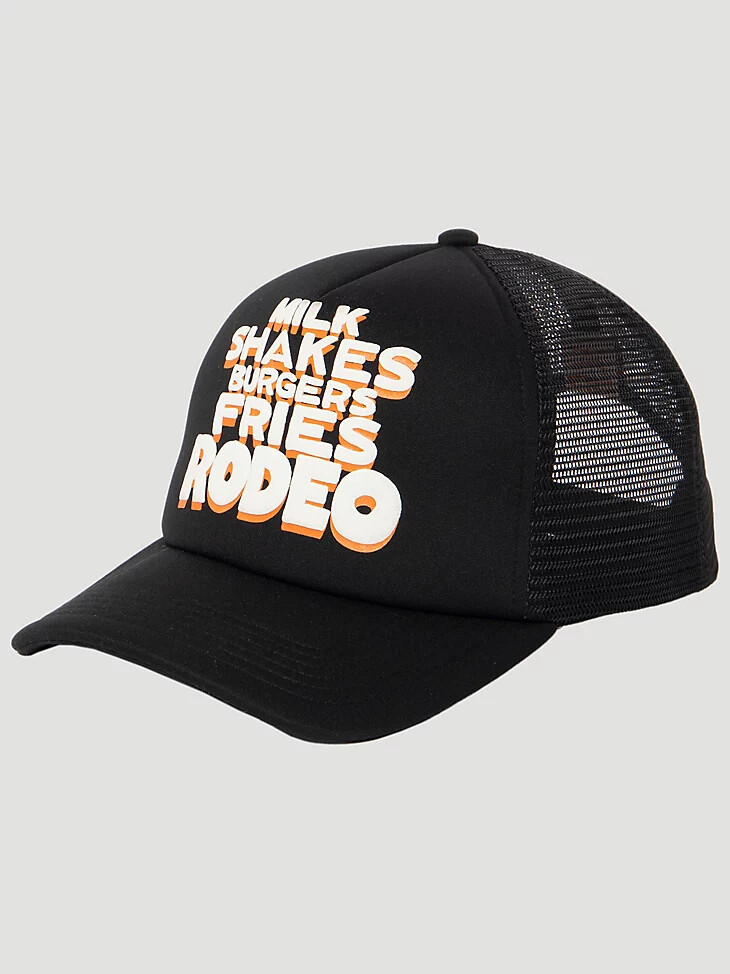 gorra de camionero negra con diseño de tortuga de wrangler x whataburger