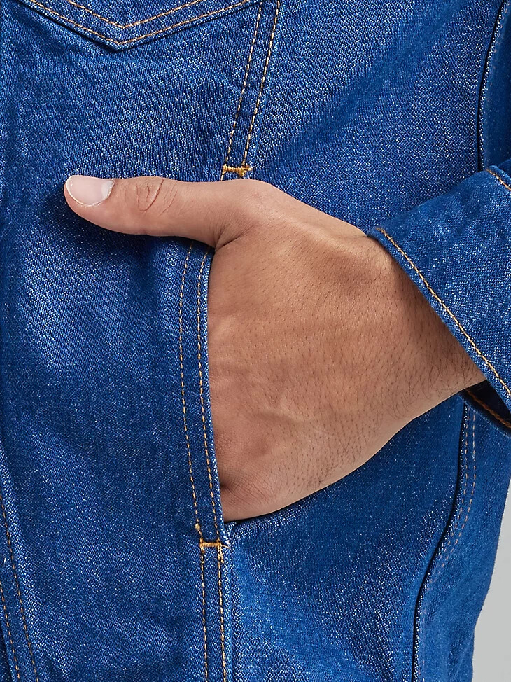 chaqueta anti-ajuste heritage para hombre azul wrangler