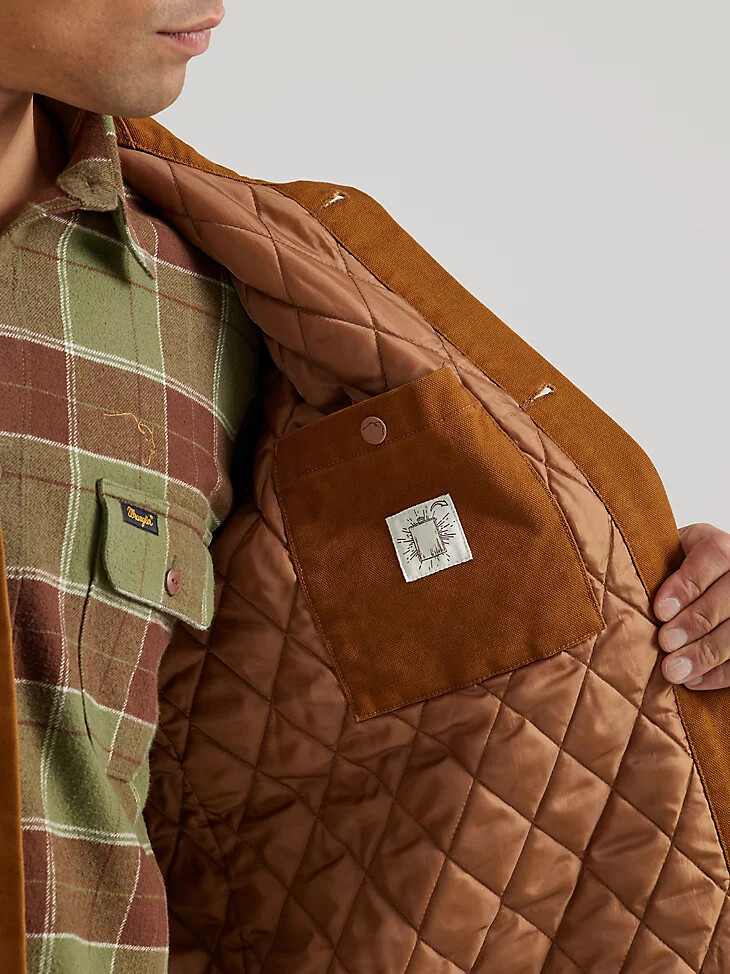 chaqueta wrangler x buffalo trace distillers para hombre estilo antiguo