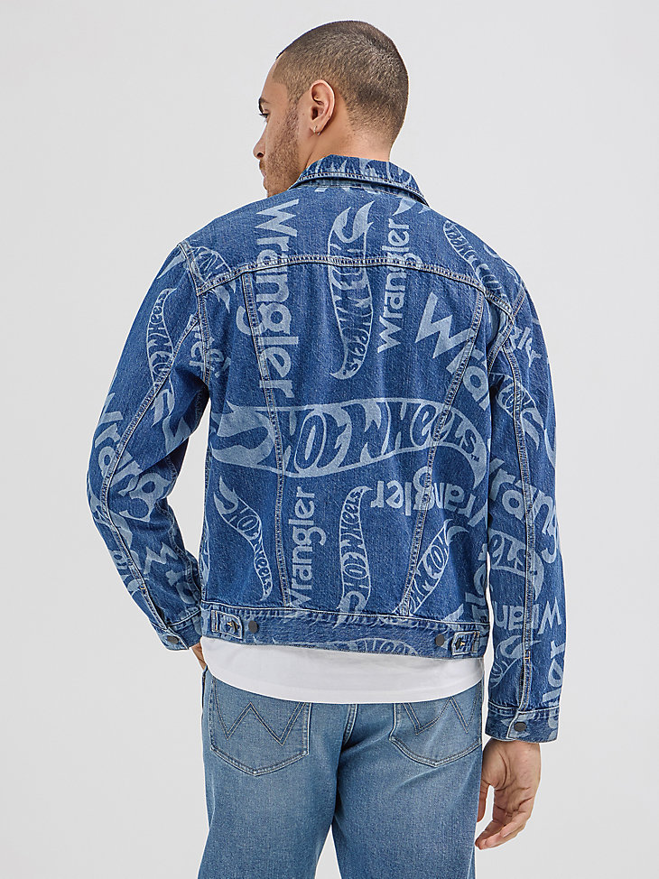 chaqueta vaquera con logotipo láser wrangler x hot wheels para hombre color azul medio láser