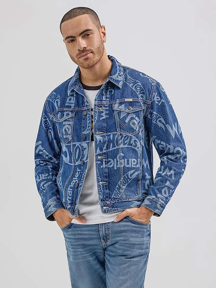 chaqueta vaquera con logotipo láser wrangler x hot wheels para hombre color azul medio láser