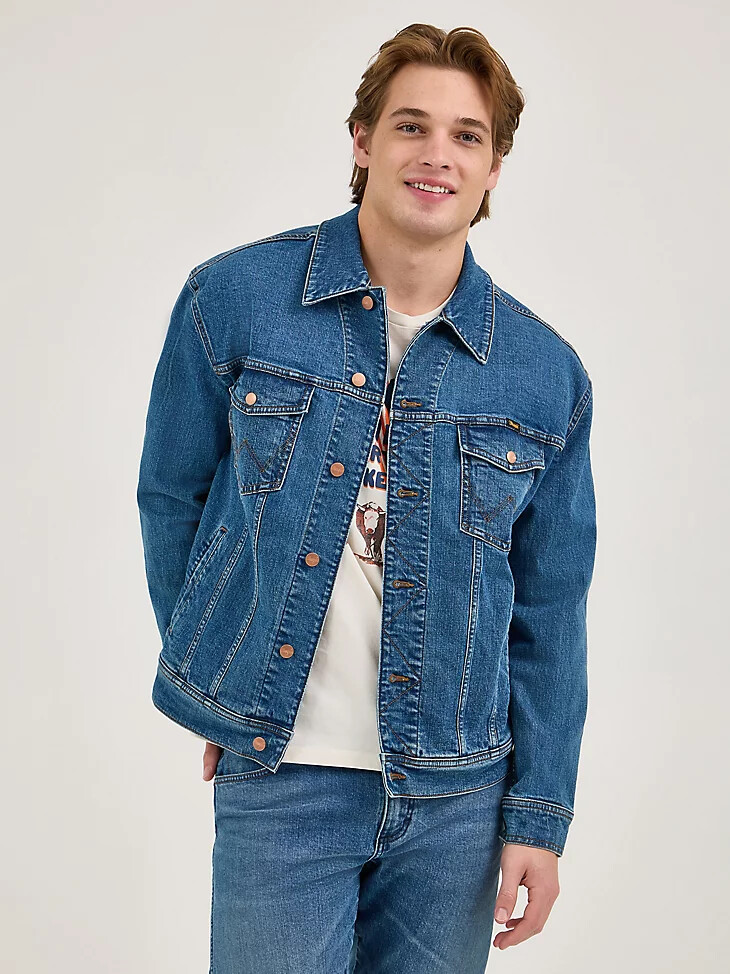 chaqueta vaquera láser wrangler x whataburger rodeo dust fade