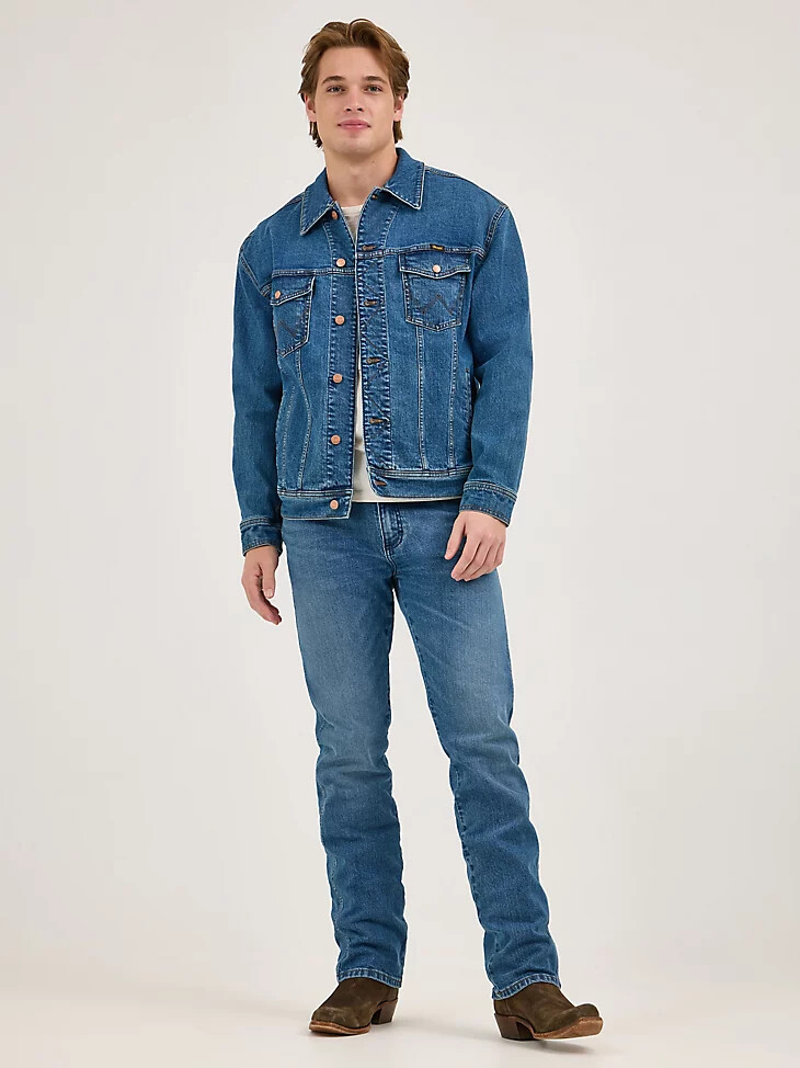 chaqueta vaquera láser wrangler x whataburger rodeo dust fade