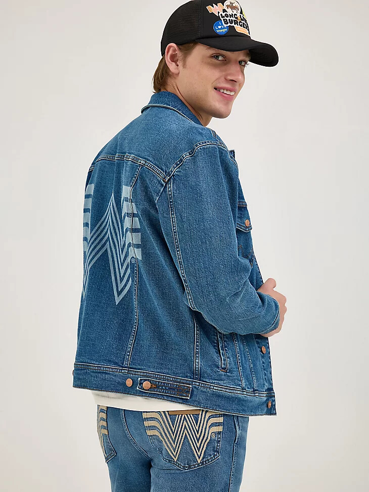 chaqueta vaquera láser wrangler x whataburger rodeo dust fade