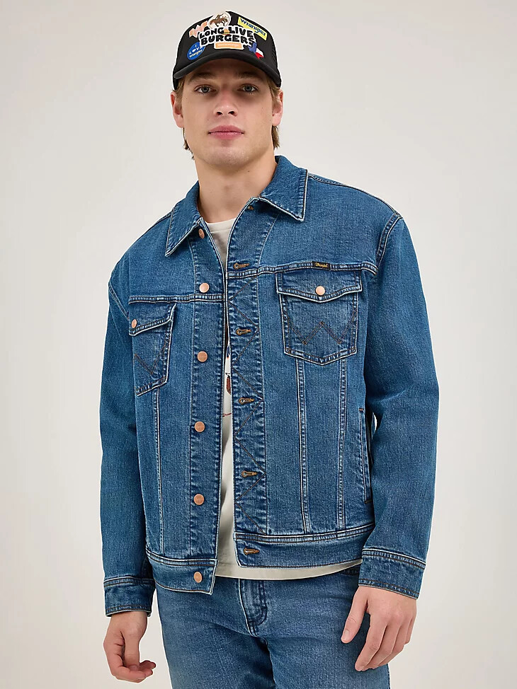 chaqueta vaquera láser wrangler x whataburger rodeo dust fade