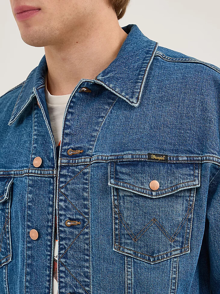 chaqueta vaquera láser wrangler x whataburger rodeo dust fade